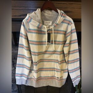 Quiksilver Men's Hoodie with Blue and Orange Stripes
